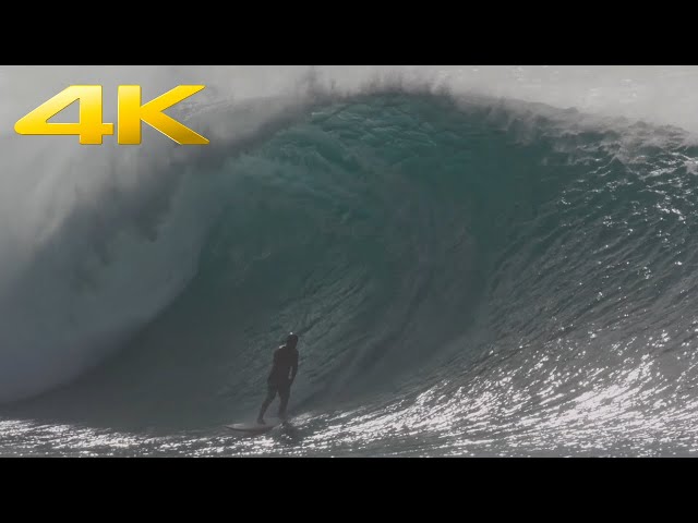 🔵4K - BIG BRUTAL BANZAI - Perfect Pipeline - 10ft+ West Swell
