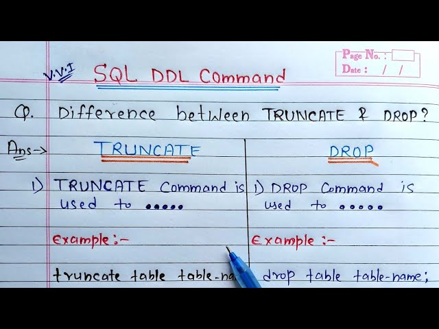Difference Between Truncate and Drop in SQL | SQL Commands