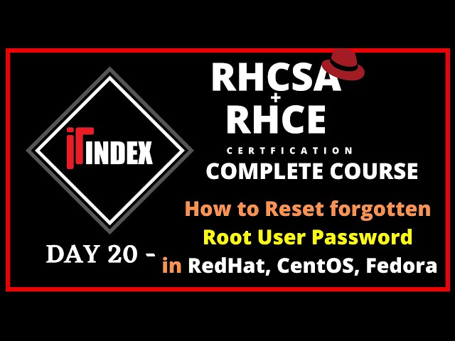 Linux Troubleshooting | Root User Password Recovery | Linux Training | #ITindex  | RedHat Linux