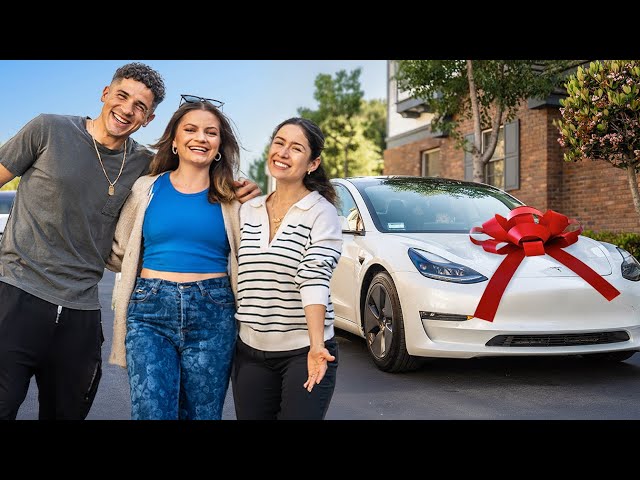 We Surprised her with a Tesla!!!