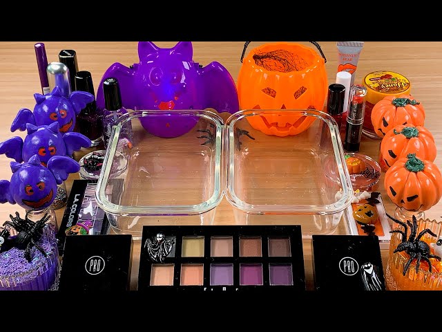 Halloween w CLAY★Mixing Makeup Eyeshadow Glitter into SLIME★ASMR★Satisfying Slime Video#079