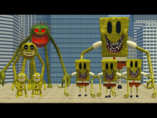Roblox Innyume Smiley's Stylized Nextbot Vs Nightmare Sponge Wuggy In Garry's Mod