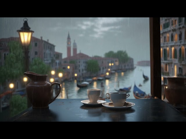 Venice in the Rain at Dusk | Soft Rain for Sleep, Study and Relaxation