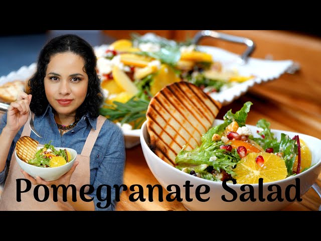 POMEGRANATE SALAD | YOGURT LEMON salad DRESSING | SATISFYING salad | EASY DRESSING