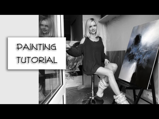 Abstract Acrylic Painting Tutorial on How to Paint Storm Clouds + Plastic Wrap Texture Techniques