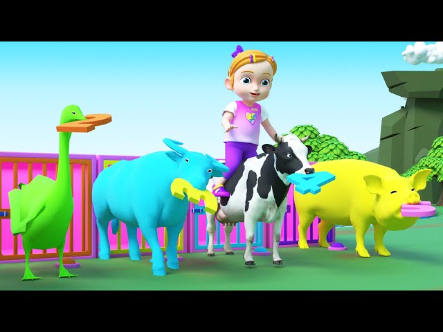 Old Macdonald, Baby Shark Dance Party | Learn Animals: Cow, Dog, Pig, Duck - BGreen Kids Song