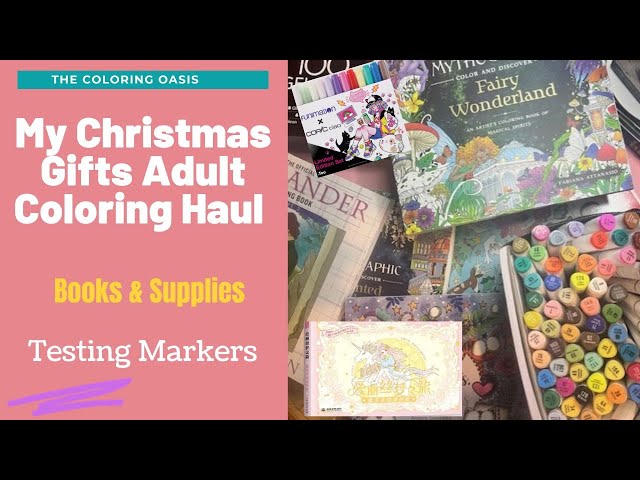 Christmas Gifts Adult Coloring Books Haul | Markers, Gel Pens, Fine Liners and More