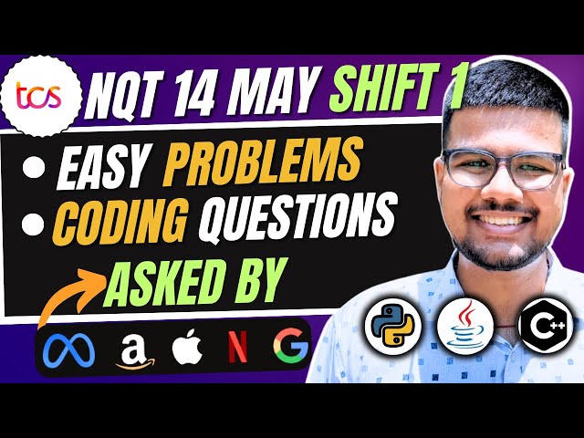 TCS 14 May Shift 1 Exam Coding Questions & Solution | MANGM Questions| #python #java #cppt
