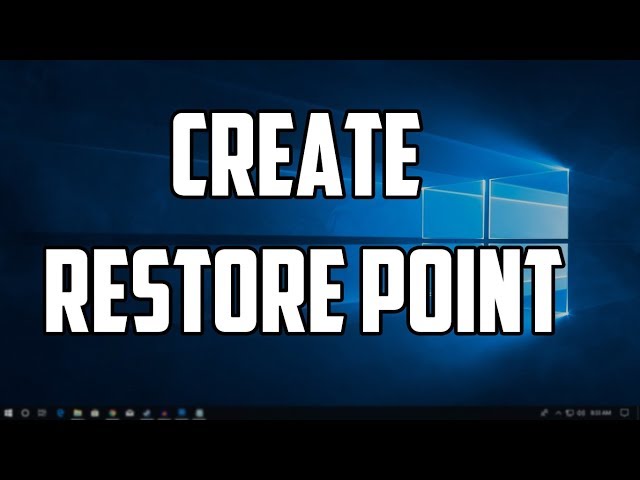 How To Create Restore Point in Windows 10