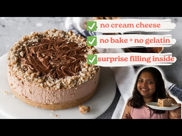 NO BAKE CHEESECAKE WITHOUT CREAM CHEESE| Nutella Cheesecake |The Cupcake Confession