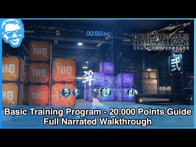 Basic Training Program 20,000 Points Guide - Full Narrated Walkthrough - FF7 Remake INTERgrade