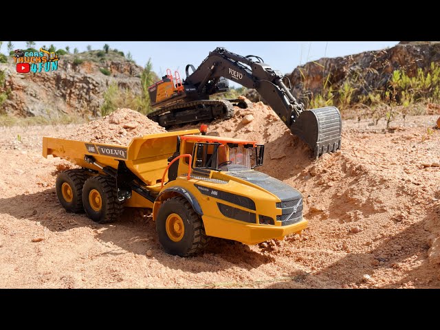 Rc Construction Models Building A Dam With Pipes | PART 1 | Huina, Double E | Cars Trucks 4 Fun
