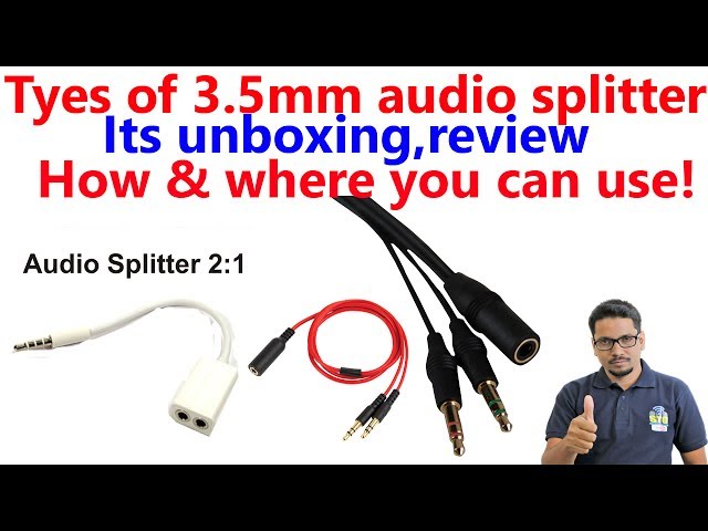 3.5mm audio splitter unboxing, review and its use(Hindi)