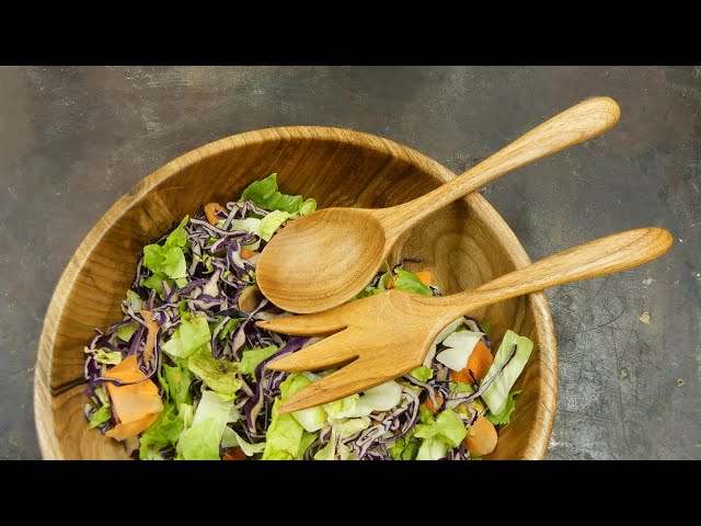 How to make wooden spoon and fork for salad