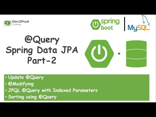 @Query | @Modifying | Spring Data JPA | Spring Boot | Part 2 | Dev2Prod Coding