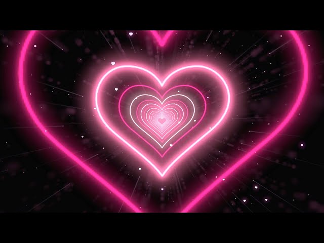Neon Lights Love Heart Tunnel💖Pink Heart Background | Neon Heart Tunnel Loop | Animated Background