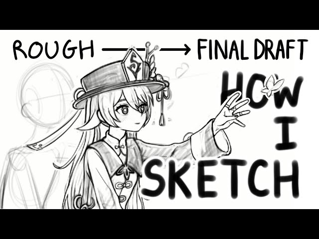 Getting faster at DRAWING | How I D̶r̶a̶w̶ SKETCH Anime (styled) Characters (Remake)