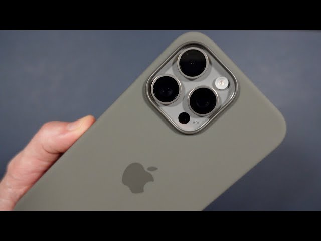 Apple Silicone iPhone 15 pro Max Case in Clay UP CLOSE!