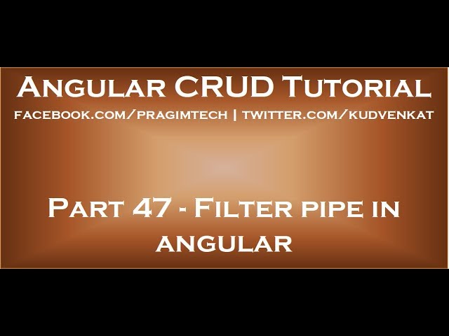 Filter pipe in angular