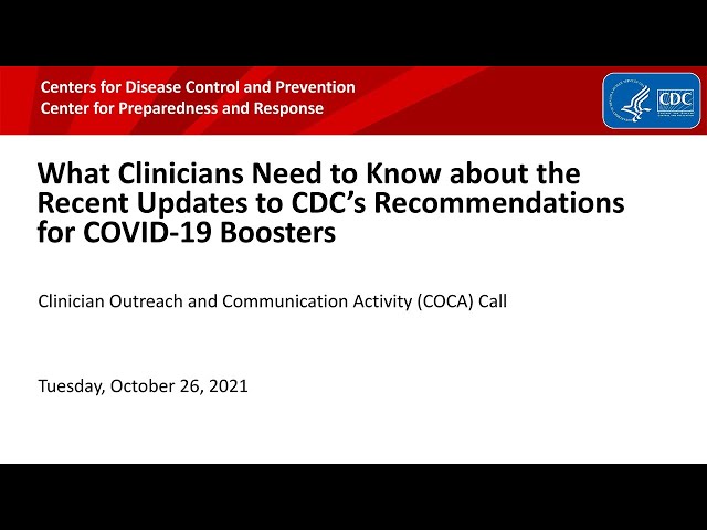 Recent Updates to CDC’s Recommendations for COVID-19 Boosters