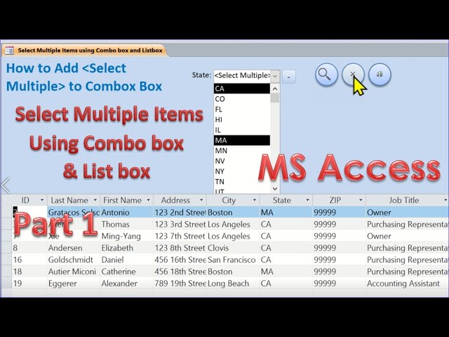 Search Multiple Items Using Combo box and List box Part 1