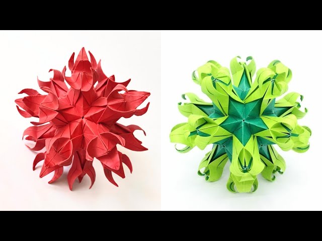 Origami kusudama SEA LILIES by Aldo Marcell | Paper kusudama tutorial
