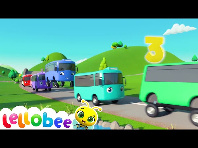 Learn to Count 10 Little Buses | Lellobee | Learning Videos For Kids | Homeschool Cartoons