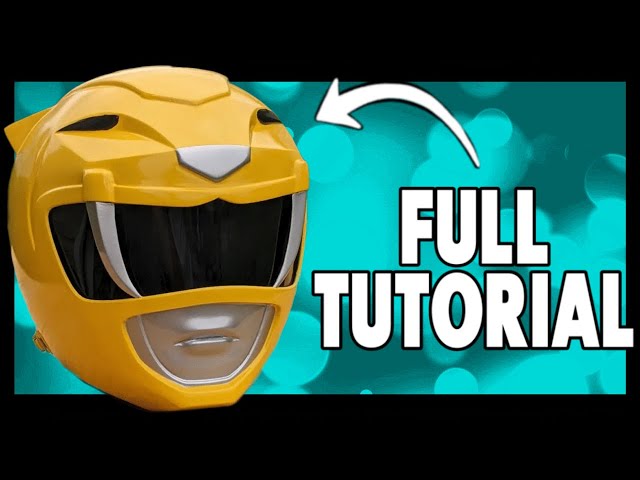 How To Make A Yellow Ranger Helmet! 3D Printed Power Ranger Helmet Tutorial #3dprint #powerrangers