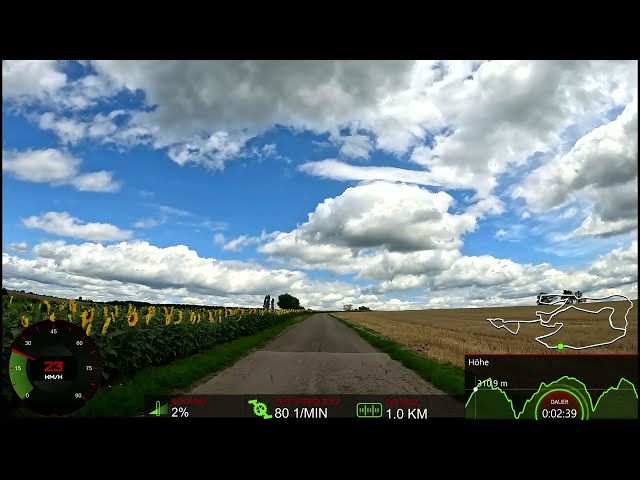 45 minute 3 Hills Virtual Cycling Workout Garmin Speed Display Ultra HD Video