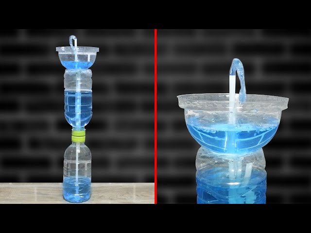 น้ำพุไม่ใช้ไฟฟ้า ทำจากขวดน้ำ แบบที่ 1  | How To Make Fountain Ver.1