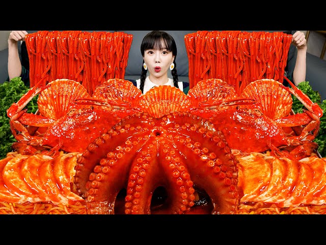 [Mukbang ASMR] FLEX 🐙 Spicy Octopus Soft Tofu Jjamppong Noodles BlueCrab Seafood Recipe Ssoyoung