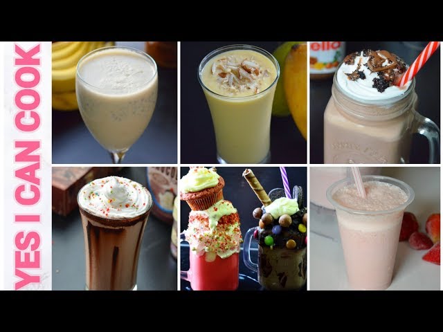 6 Restaurant Style MILKSHAKE Recipes by (YES I CAN COOK) #Milkshake #RestaurantStyle #SummerDrinks