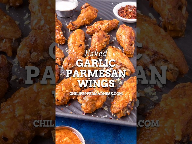 CRISPY BAKED Garlic-Parmesan Wings