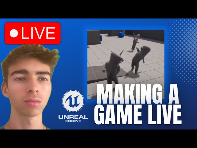 LIVE🔴Making a GAME (a Ragdoll Shark Simulator) for the EpicMegaJam in Unreal Engine 5! - Day #4