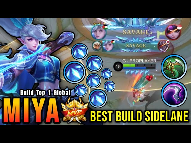 2x SAVAGE!! New Miya Best Build Sidelane Auto SAVAGE!! - Build Top 1 Global Miya ~ MLBB