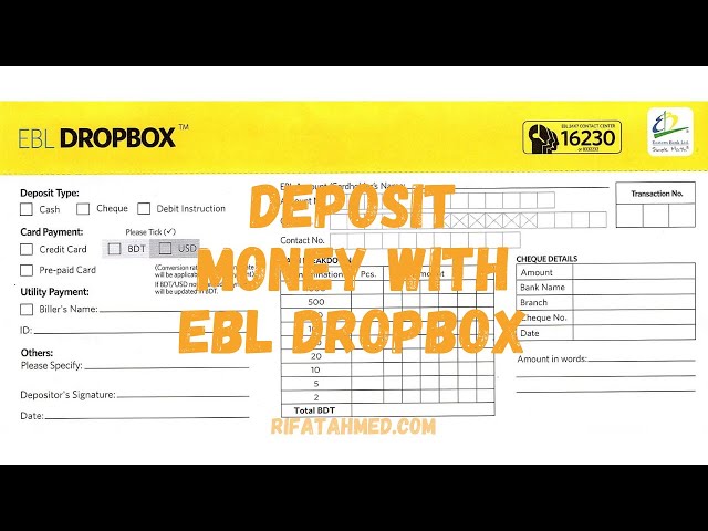 How to fill up EBL Dropbox form/envelope & deposit funds to any Eastern Bank Account/Card - Bangla