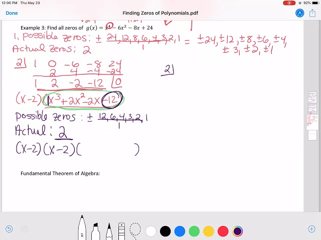 Finding Zeros of Polynomials Example 3