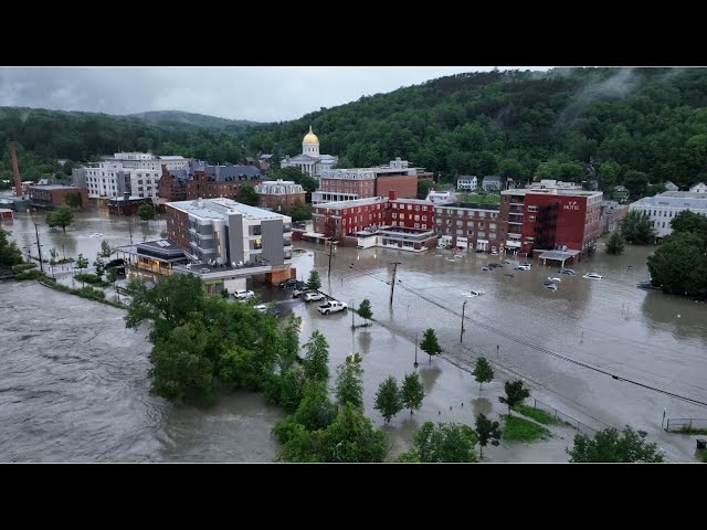 Shocking Aerials: Catastrophic Flooding Ravages Montpelier, Vermont