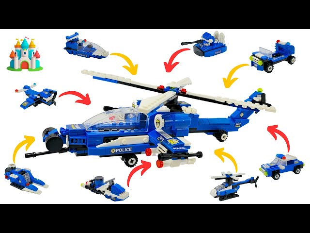 NON LEGO City Police 8in1 Sets - Helicopter - LEGO Speed Build