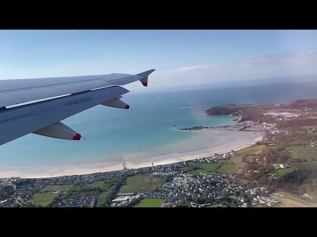 British airways Airbus A319 take off from Jersey airport.