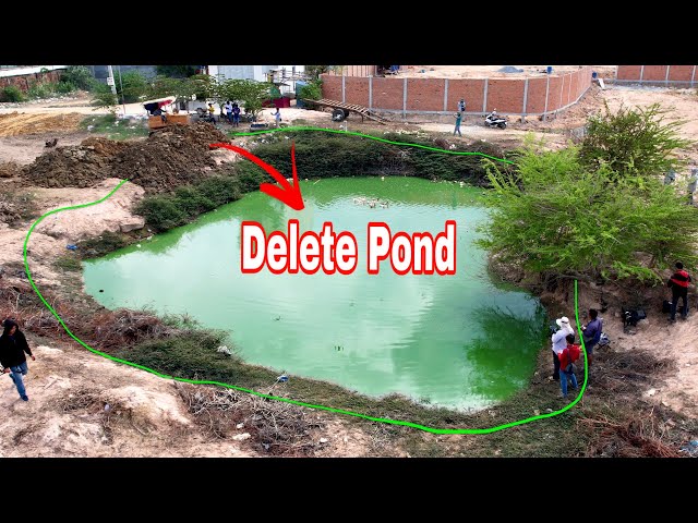 Start a new project!! Dump Truck 5Ton ​Pushing Soil  And Bulldozer KOMATSU D31P To Delete Pond​​.