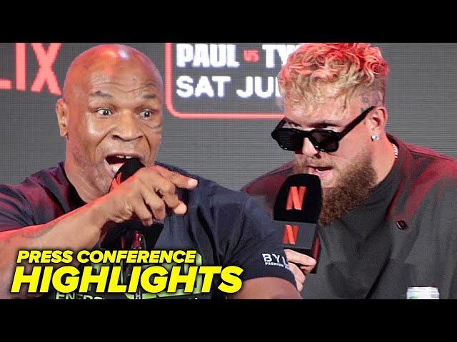 Mike Tyson vs Jake Paul DALLAS Press Conference HIGHLIGHTS & FACE OFF