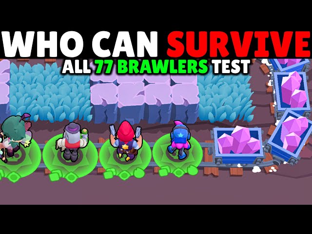 Who Can Survive?😱 Minecart Vs Brawlers With All 77 Brawlers Test!
