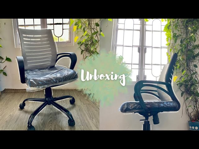 Chill Vlog | CELLBELL C104 Mesh Mid-Back Study Chair unboxing | Study Marnie 🦄