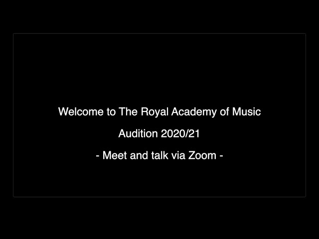 RAMA Audition 2020/21: Meet and talk via Zoom