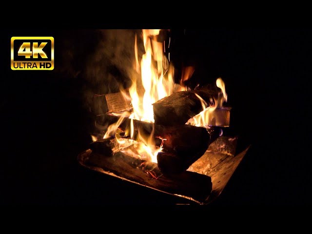Natural sound of 4K bonfire 75 minutes