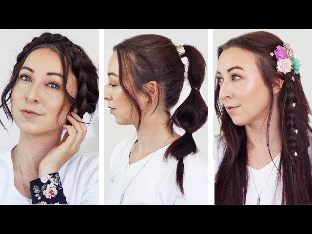 3 Simple Quick and Easy Hairstyles - For School, College, Work