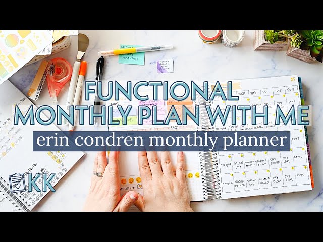 Erin Condren Functional Plan with Me Monthly and Dashboard Pages Setup How to Track Goals in Planner