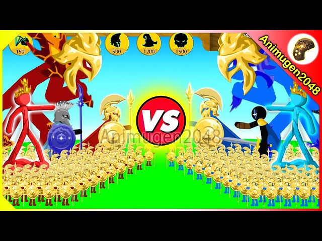 RED vs BLUE Golden Spearton Stick Figure Battle | Stick War Legacy Mod VIP | Animugen2048
