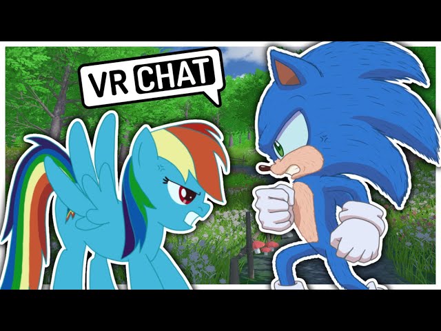 Movie Sonic Meets Rainbow Dash In VR CHAT!!